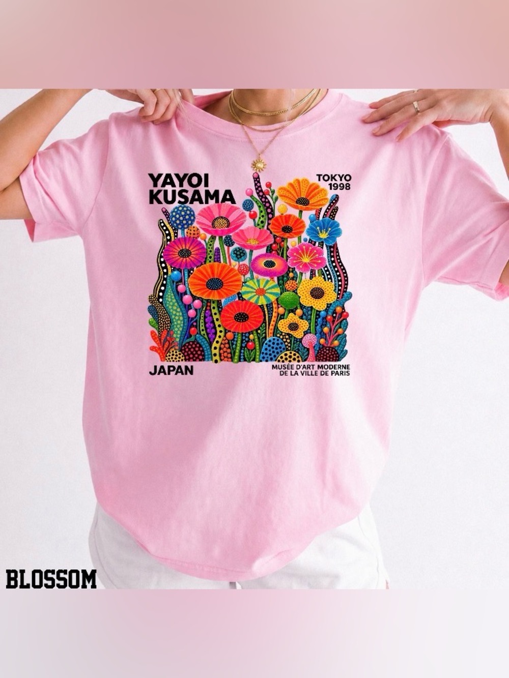 Yayoi Kusama Comfort Colors Graphic Tee, Japanese Artist T-Shirt, Polka Dot Flow